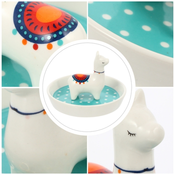 Modern Expressions Ceramic Llama Trinket Jewelry Dish - New - Picture 3 of 3